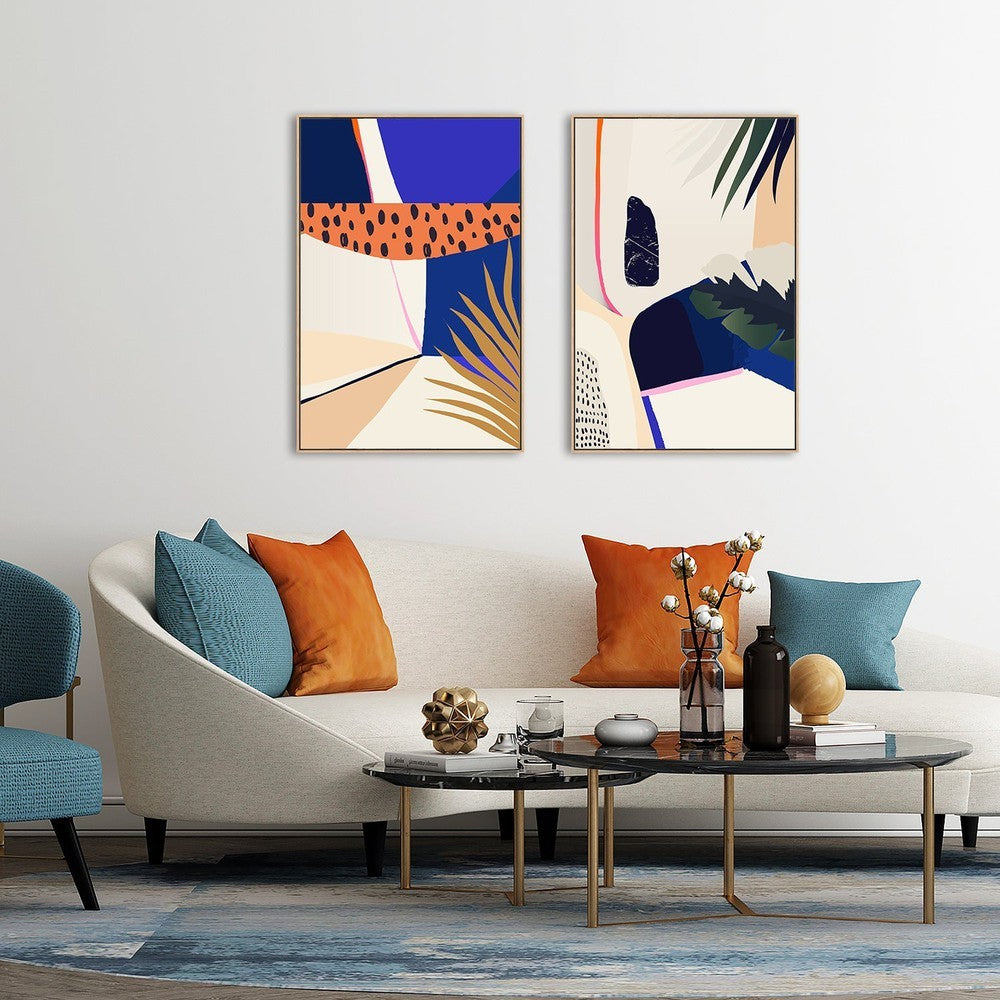 wall-art-print-canvas-poster-framed-Tropical Abstract, Style C, Set Of 2-by-Gioia Wall Art-Gioia Wall Art