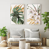 wall-art-print-canvas-poster-framed-Tropical Gold, Style A & B, Set of 2-GIOIA-WALL-ART