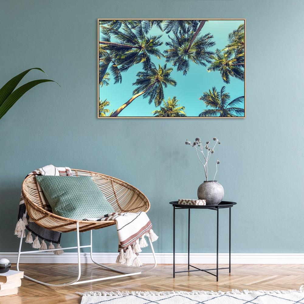 wall-art-print-canvas-poster-framed-Turquoise Sky And Palm Trees-by-Gioia Wall Art-Gioia Wall Art