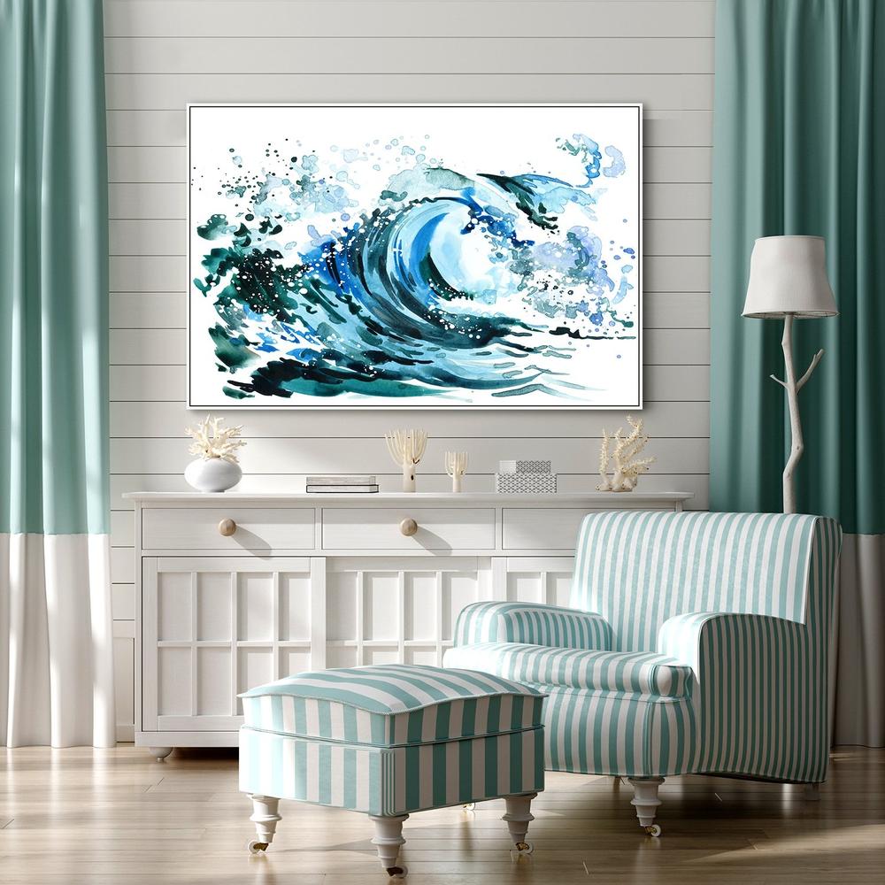 wall-art-print-canvas-poster-framed-Turquoise Wave, Style A-by-Gioia Wall Art-Gioia Wall Art