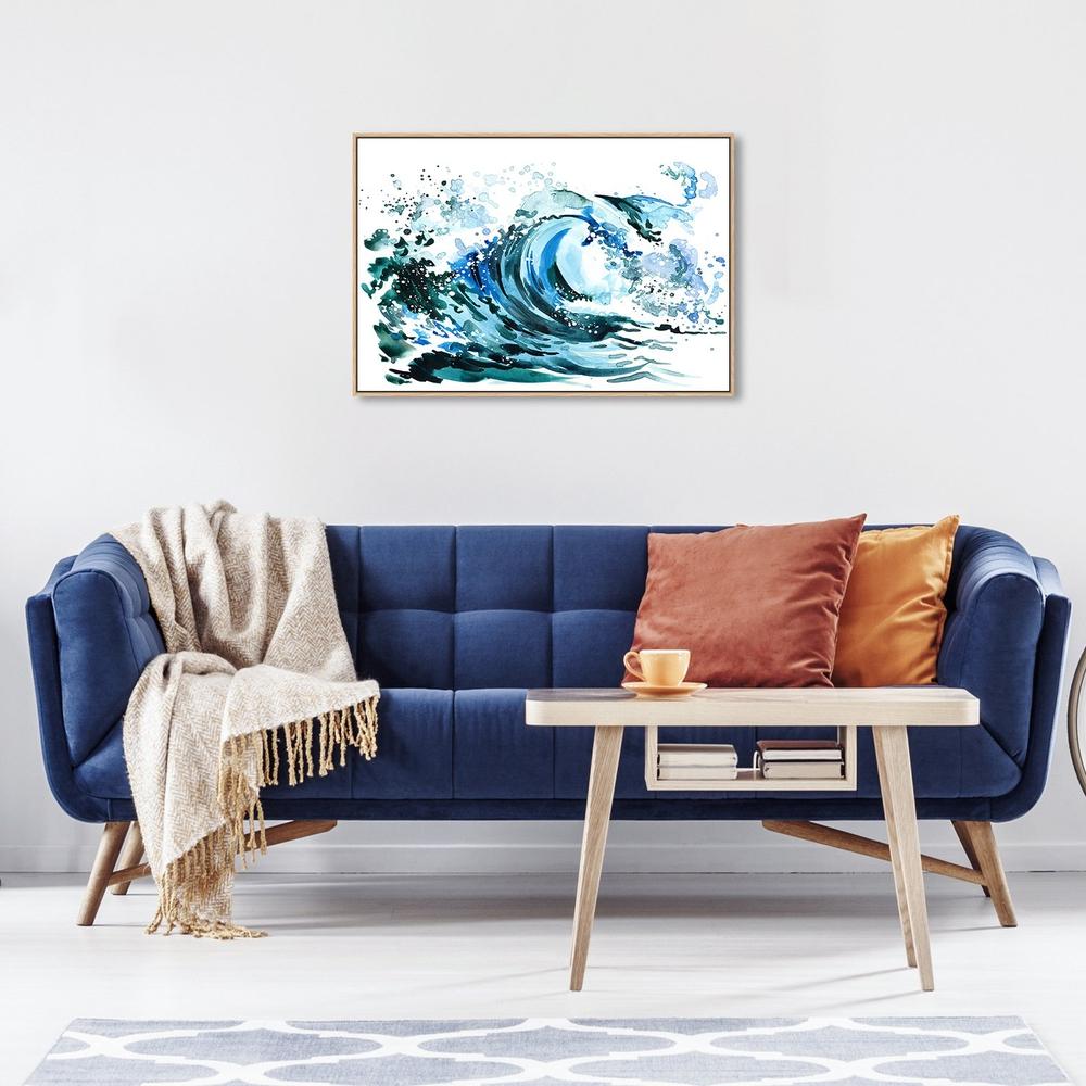 wall-art-print-canvas-poster-framed-Turquoise Wave, Style A-by-Gioia Wall Art-Gioia Wall Art