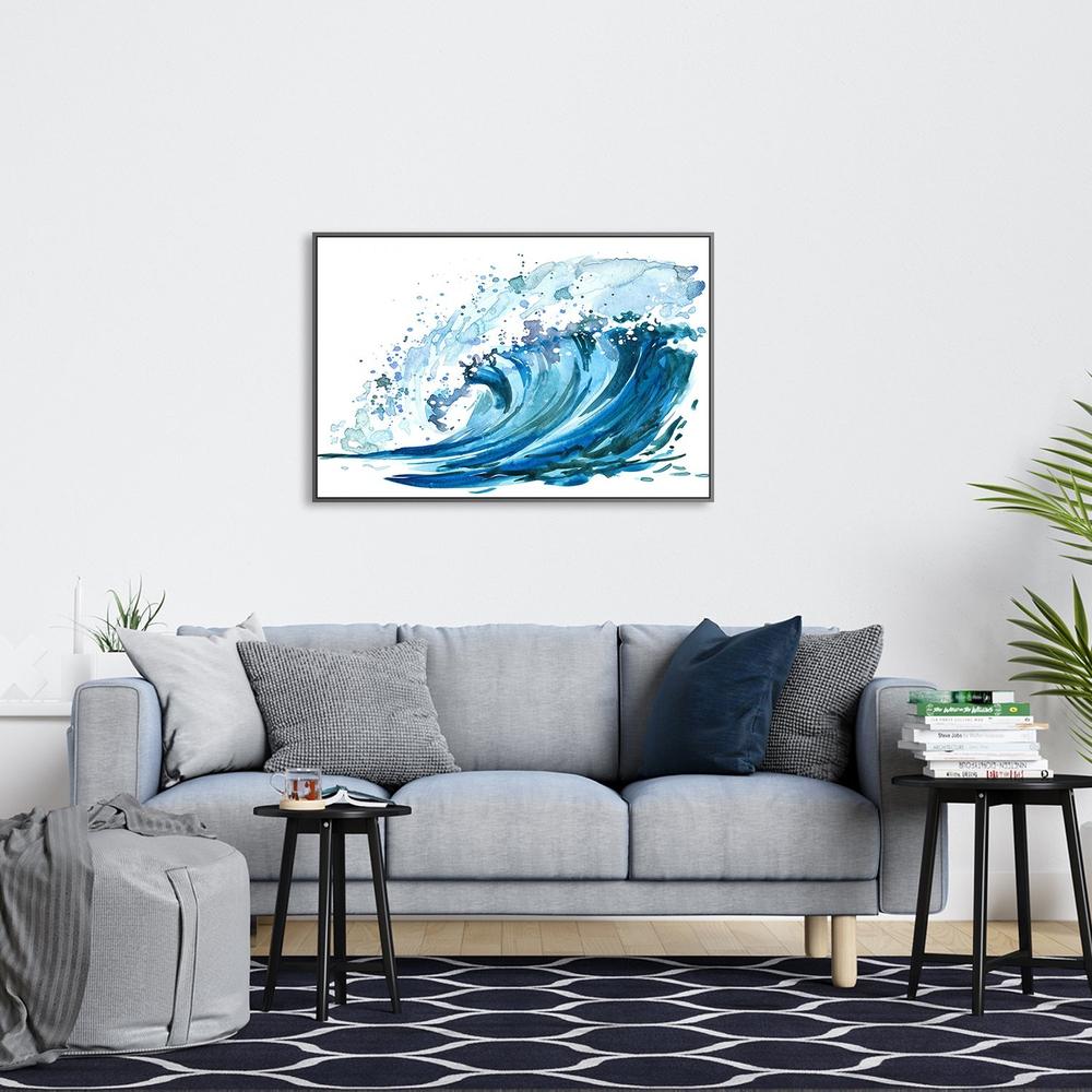 wall-art-print-canvas-poster-framed-Turquoise Wave, Style B-by-Gioia Wall Art-Gioia Wall Art