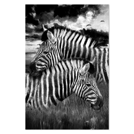 wall-art-print-canvas-poster-framed-Two Zebras-by-Gioia Wall Art-Gioia Wall Art