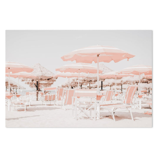 Buy Umbrellas And Deck Chairs On The Beach Wall Art Online, Framed Canvas Or Poster