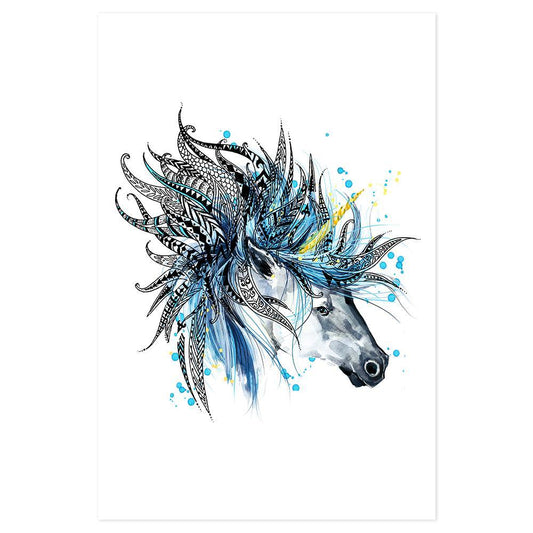 wall-art-print-canvas-poster-framed-Unicorn, Watercolour Painting Style-by-Gioia Wall Art-Gioia Wall Art