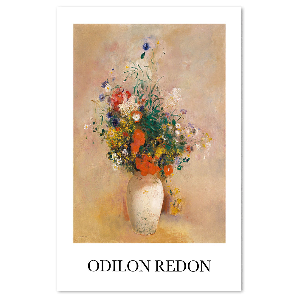 wall-art-print-canvas-poster-framed-Vase Of Flowers, 1906, By Odilon Redon-by-Gioia Wall Art-Gioia Wall Art