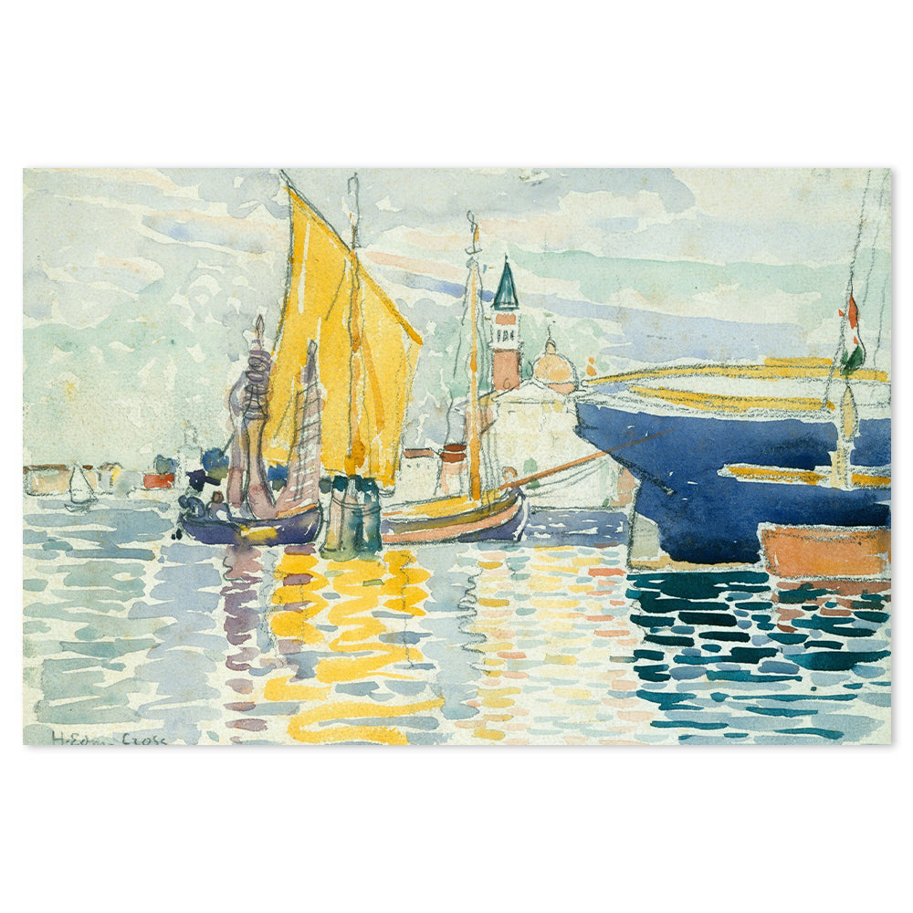 wall-art-print-canvas-poster-framed-Venice, The Giudecca, 1903, By Henri-Edmond Cross-by-Gioia Wall Art-Gioia Wall Art