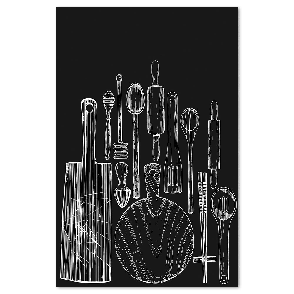 wall-art-print-canvas-poster-framed-Vintage Kitchen Utensils-by-Gioia Wall Art-Gioia Wall Art