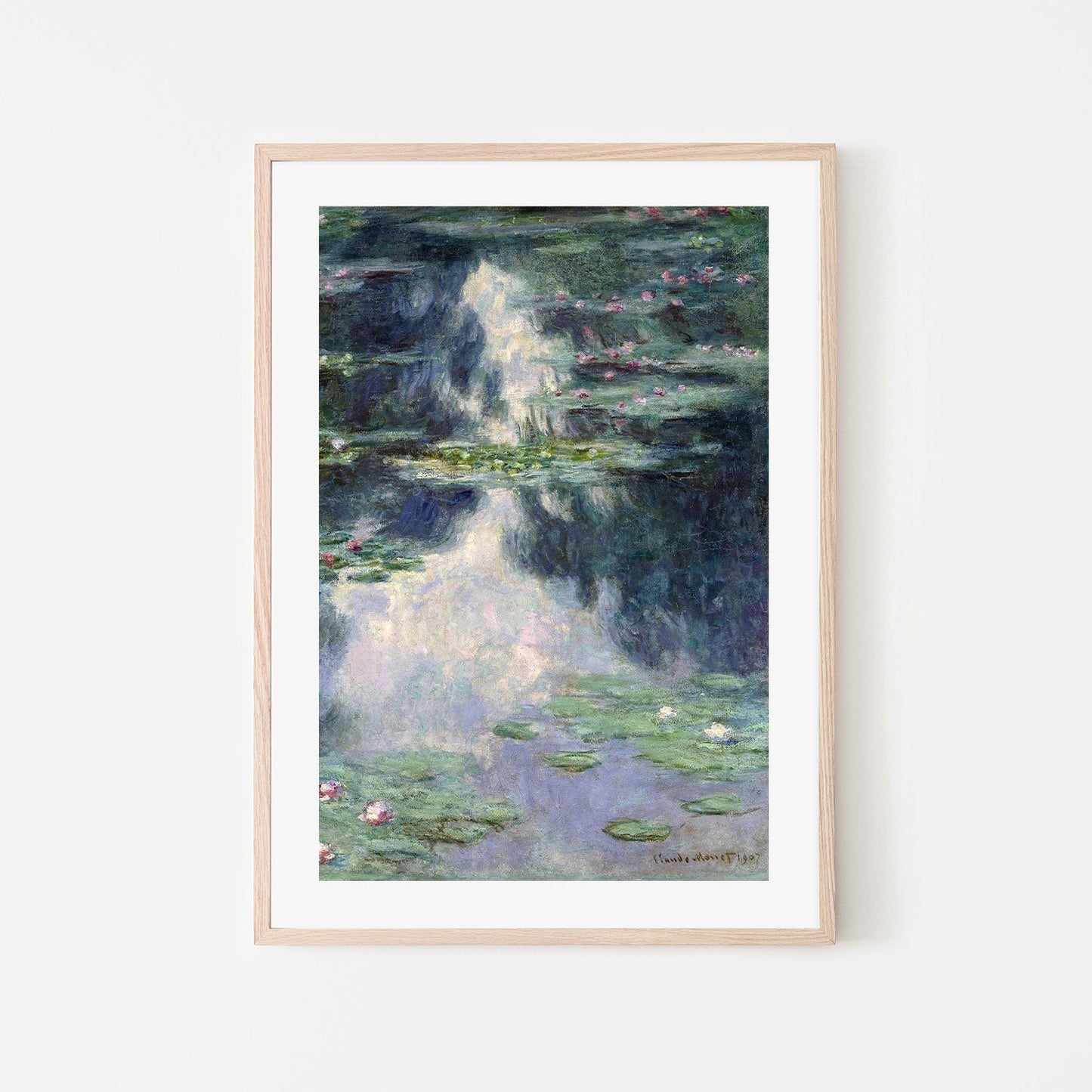 wall-art-print-canvas-poster-framed-Water Lilies 1907 , By Monet-by-Gioia Wall Art-Gioia Wall Art