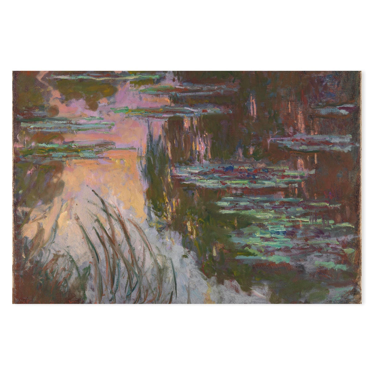 wall-art-print-canvas-poster-framed-Water Lilies Setting Sun , By Monet-by-Gioia Wall Art-Gioia Wall Art