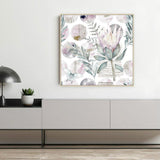 wall-art-print-canvas-poster-framed-Watercolour Floral Print, Protea And Eucalyptus Leaves-by-Gioia Wall Art-Gioia Wall Art