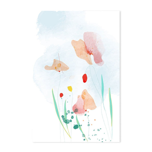 wall-art-print-canvas-poster-framed-Watercolour Flower Garden, Style A-GIOIA-WALL-ART