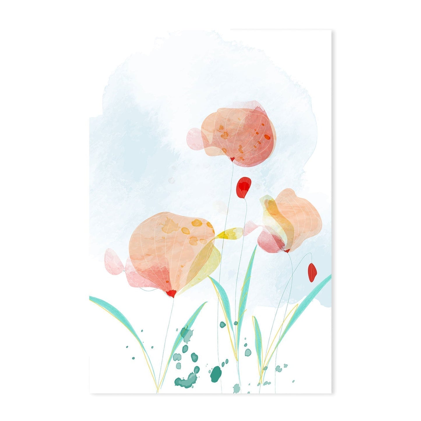 wall-art-print-canvas-poster-framed-Watercolour Flower Garden, Style C-GIOIA-WALL-ART