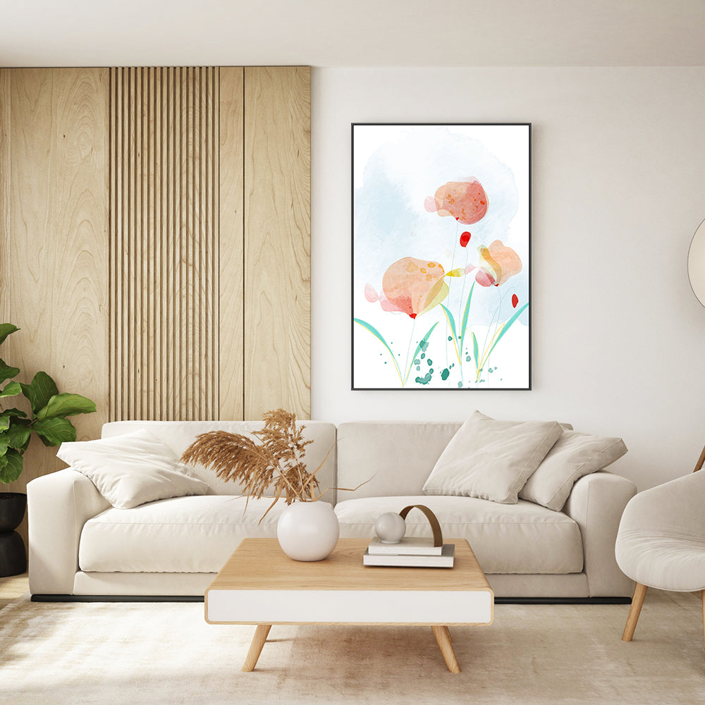 wall-art-print-canvas-poster-framed-Watercolour Flower Garden, Style C-GIOIA-WALL-ART