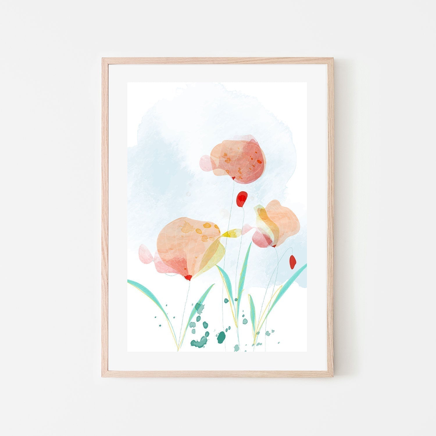 wall-art-print-canvas-poster-framed-Watercolour Flower Garden, Style C-GIOIA-WALL-ART