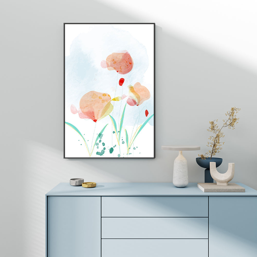 wall-art-print-canvas-poster-framed-Watercolour Flower Garden, Style C-GIOIA-WALL-ART