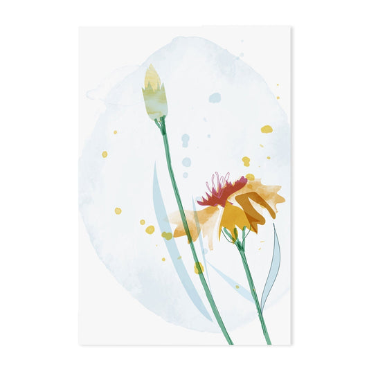 wall-art-print-canvas-poster-framed-Watercolour Yellow Flowers, Style B-GIOIA-WALL-ART