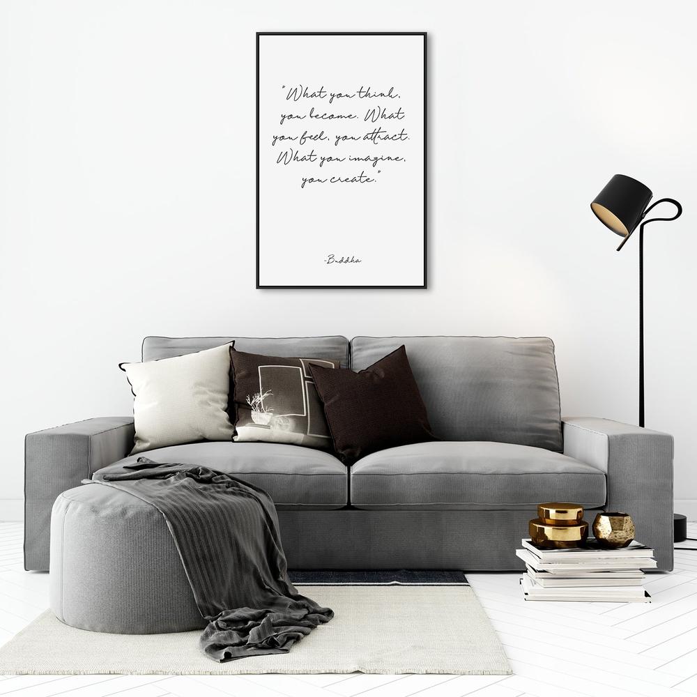 wall-art-print-canvas-poster-framed-What You Think You Become, Buddha Quote-by-Gioia Wall Art-Gioia Wall Art