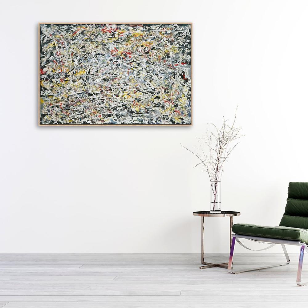 wall-art-print-canvas-poster-framed-White Light, By Jackson Pollock-by-Gioia Wall Art-Gioia Wall Art