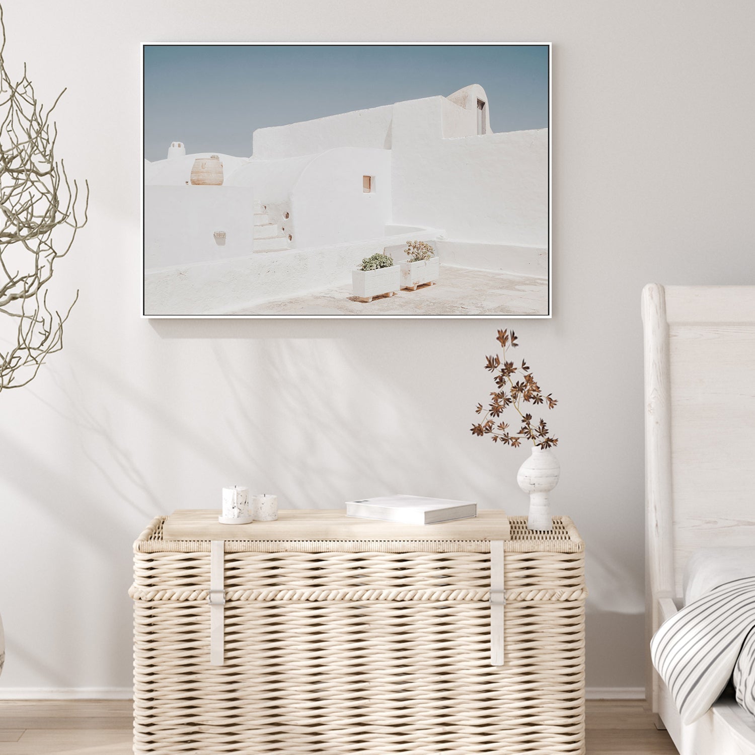 White Walls in Santorini-Gioia-Prints-Framed-Canvas-Poster-GIOIA-WALL-ART