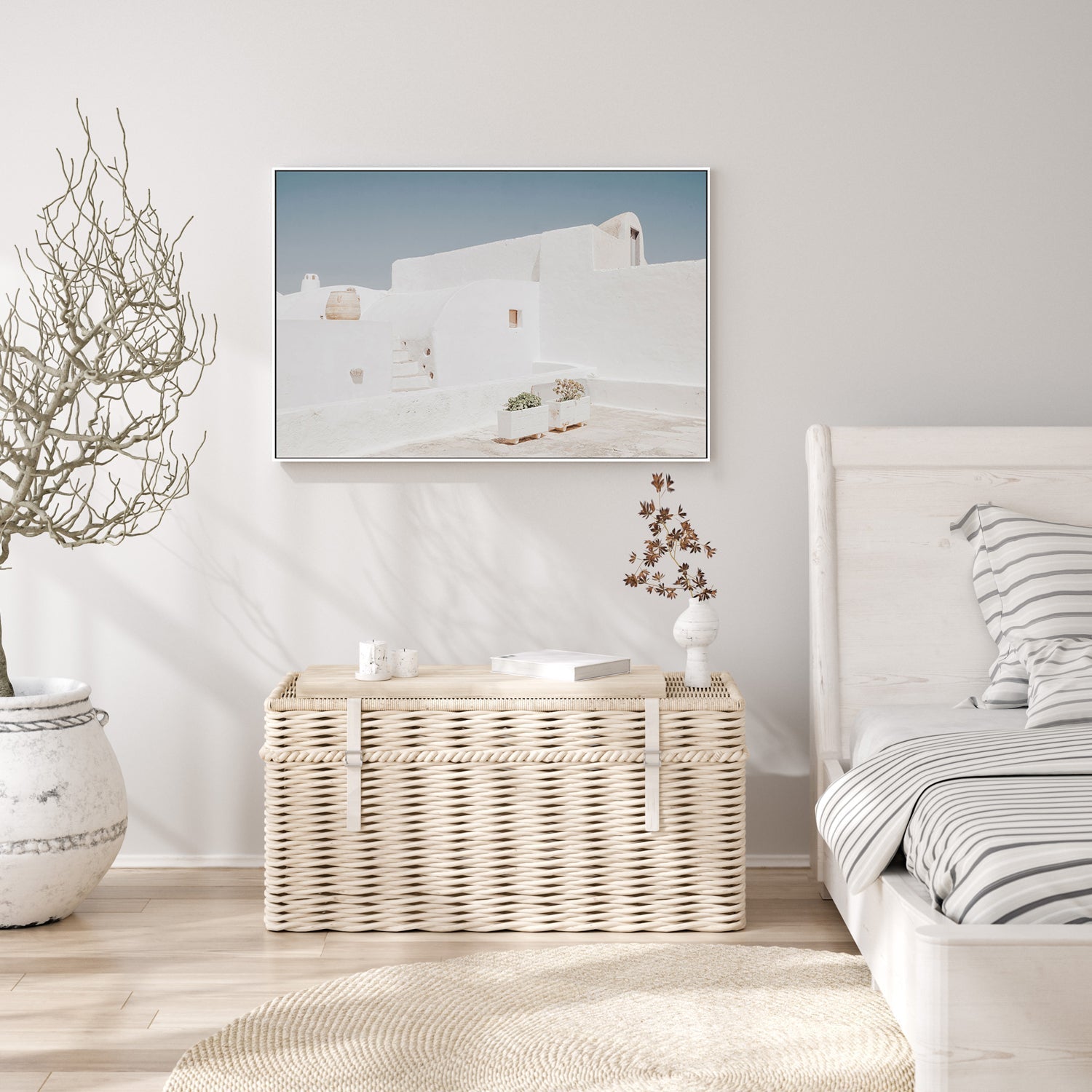 White Walls in Santorini-Gioia-Prints-Framed-Canvas-Poster-GIOIA-WALL-ART