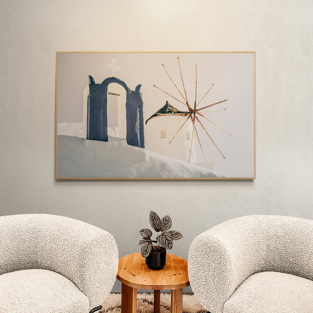 Windmill in Oia town, Santorini, Greece