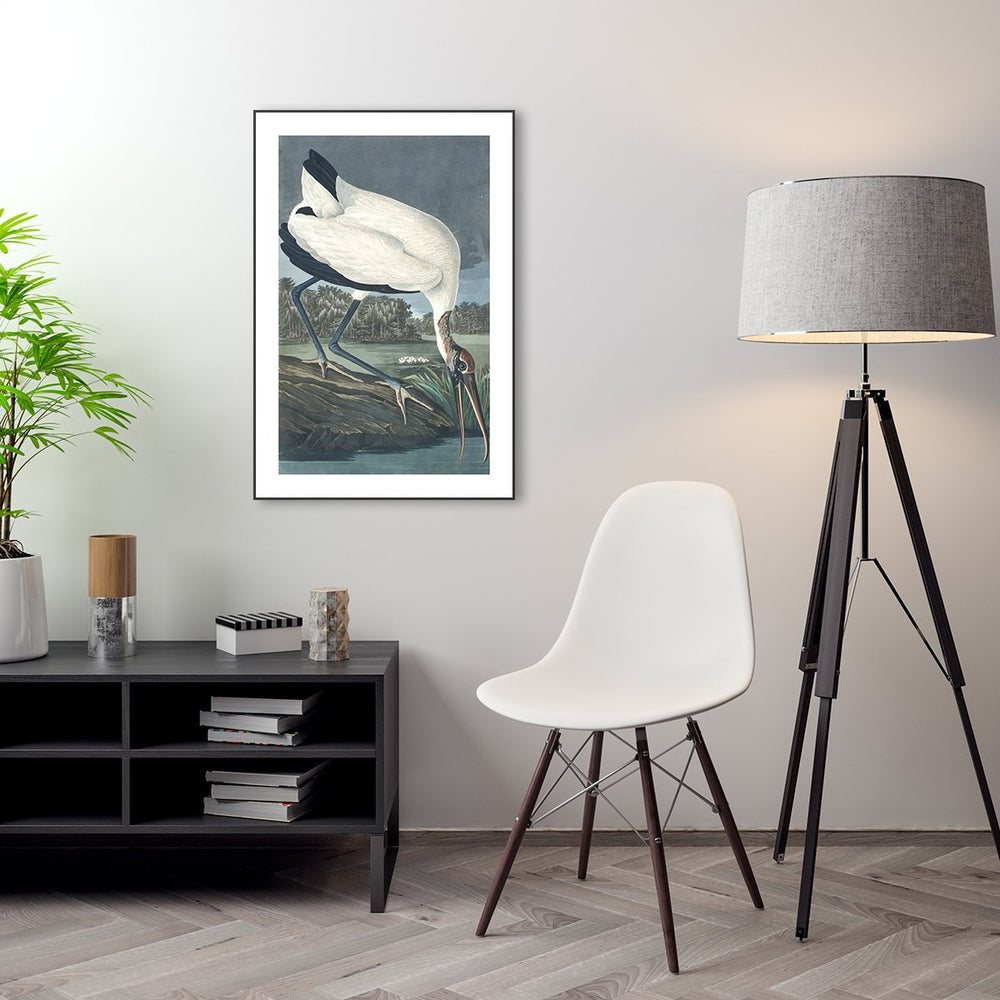 wall-art-print-canvas-poster-framed-Wood Ibis, By John James Audubon-by-Gioia Wall Art-Gioia Wall Art