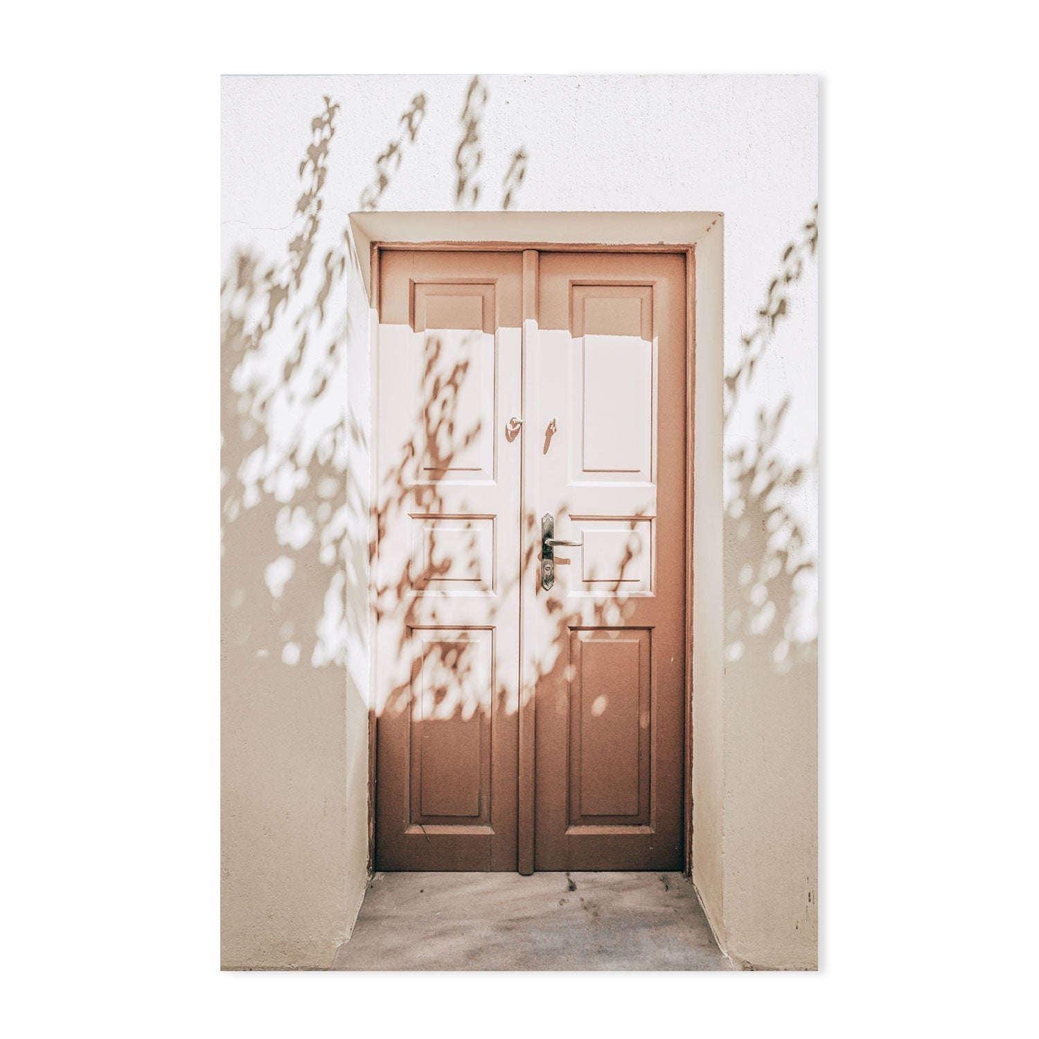 Wooden door and tree shadow-Gioia-Prints-Framed-Canvas-Poster-GIOIA-WALL-ART