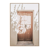 Wooden door and tree shadow-Gioia-Prints-Framed-Canvas-Poster-GIOIA-WALL-ART