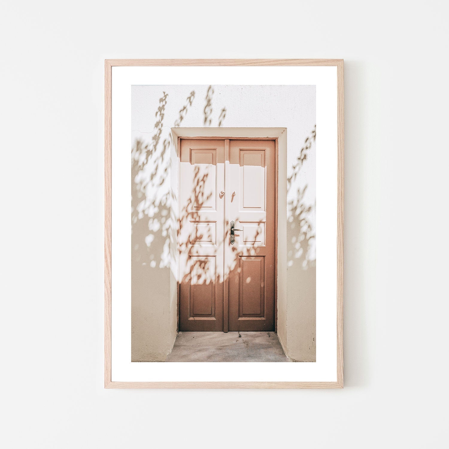 Wooden door and tree shadow-Gioia-Prints-Framed-Canvas-Poster-GIOIA-WALL-ART