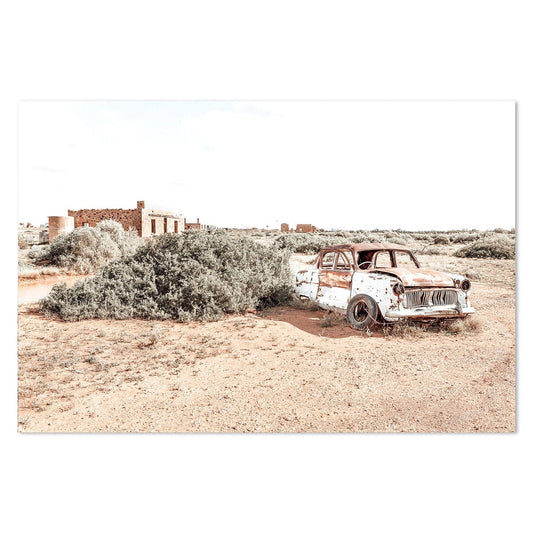 wall-art-print-canvas-poster-framed-Wrecked Car In South Australian Outback-by-Gioia Wall Art-Gioia Wall Art