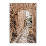 Yellow stone arch from a medieval Castle-Gioia-Prints-Framed-Canvas-Poster-GIOIA-WALL-ART