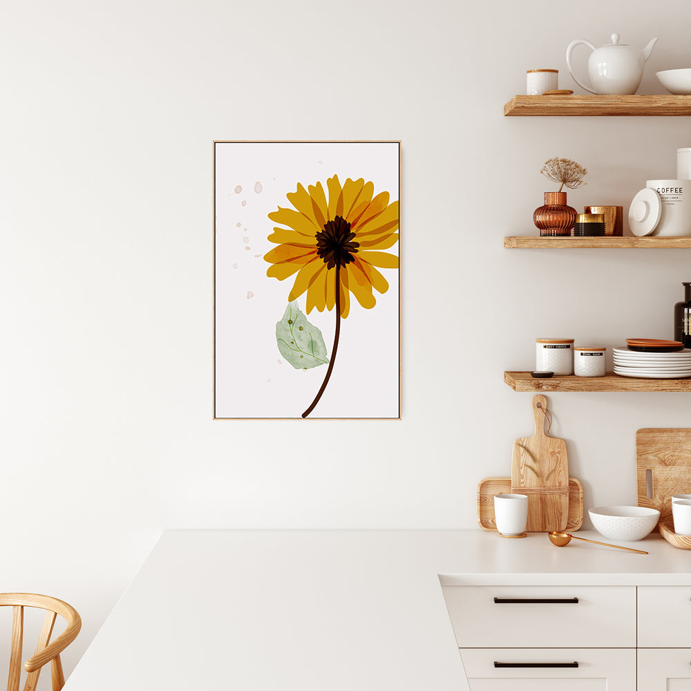 wall-art-print-canvas-poster-framed-Yellow Sunflower, Style C-GIOIA-WALL-ART