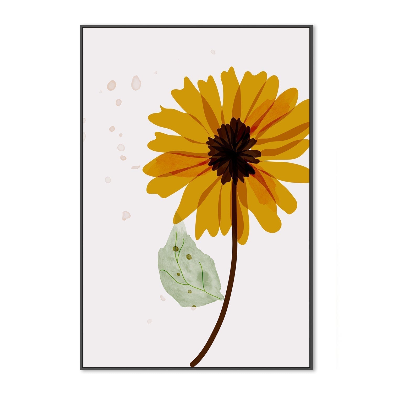 wall-art-print-canvas-poster-framed-Yellow Sunflower, Style C-GIOIA-WALL-ART