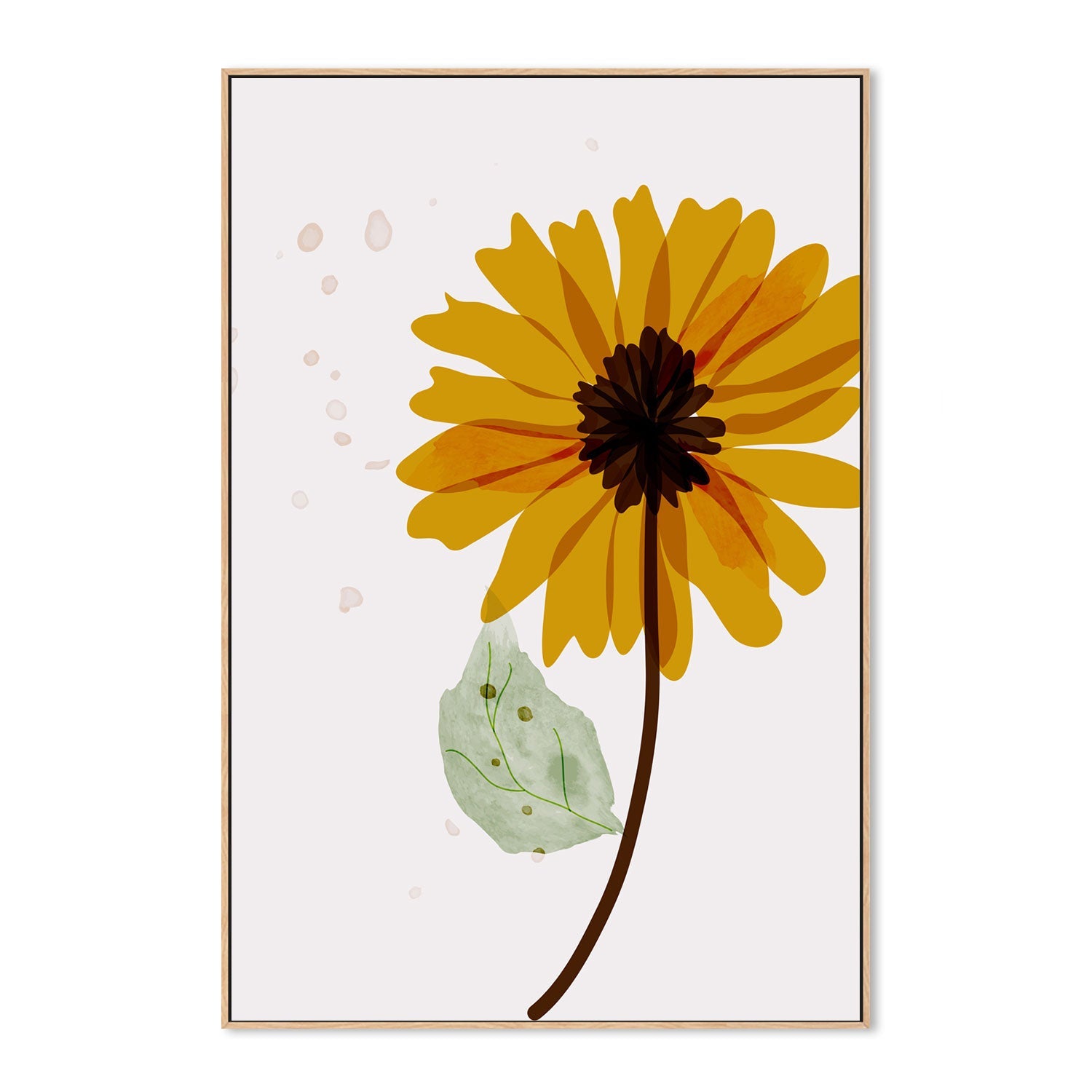 wall-art-print-canvas-poster-framed-Yellow Sunflower, Style C-GIOIA-WALL-ART