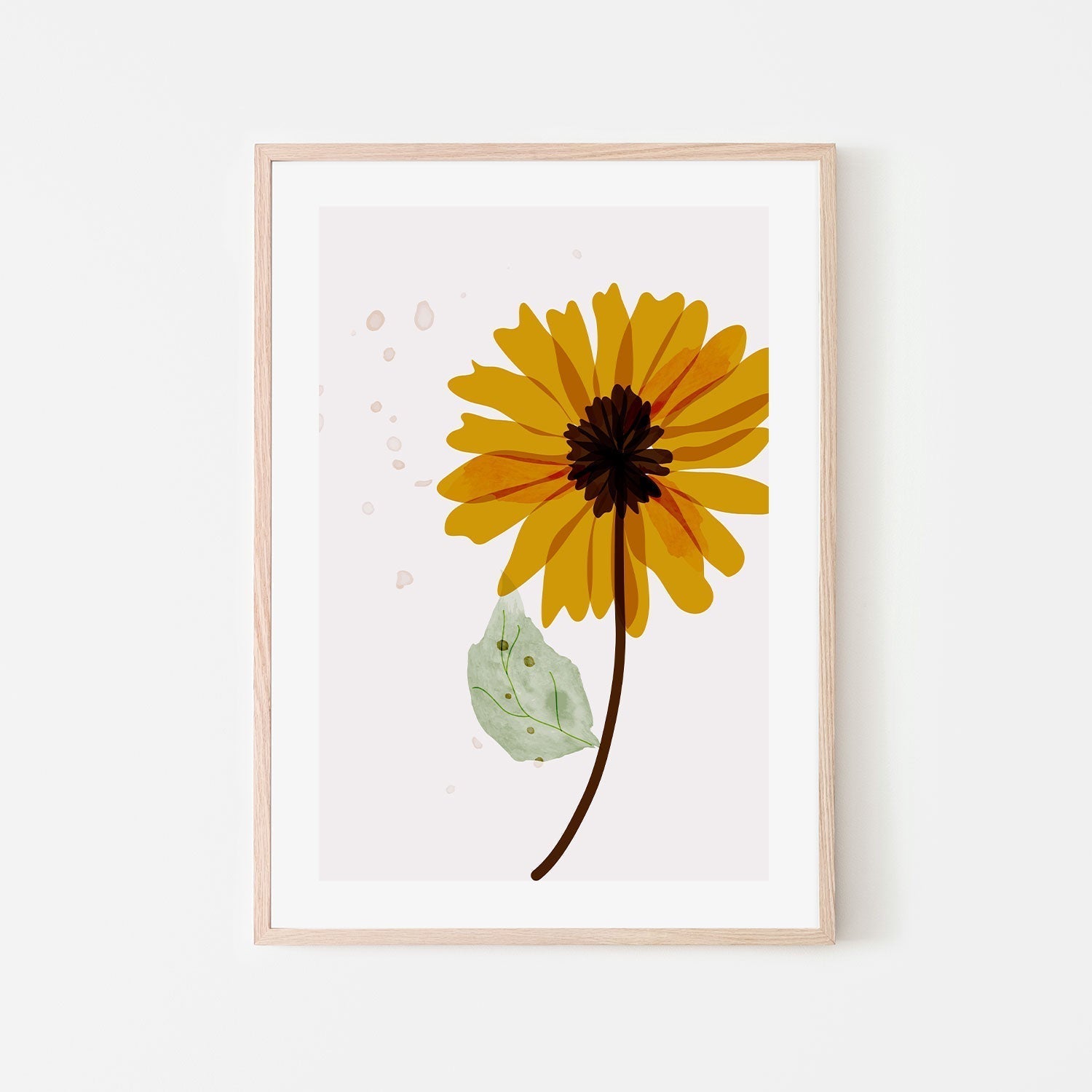 wall-art-print-canvas-poster-framed-Yellow Sunflower, Style C-GIOIA-WALL-ART