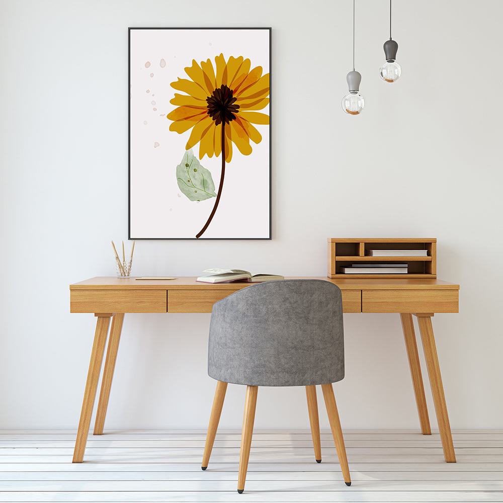 wall-art-print-canvas-poster-framed-Yellow Sunflower, Style C-GIOIA-WALL-ART