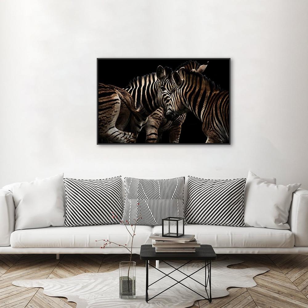 wall-art-print-canvas-poster-framed-Zebra Gathering-by-Gioia Wall Art-Gioia Wall Art